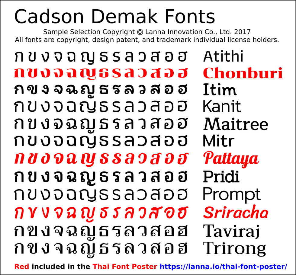 download thai fonts for mac free